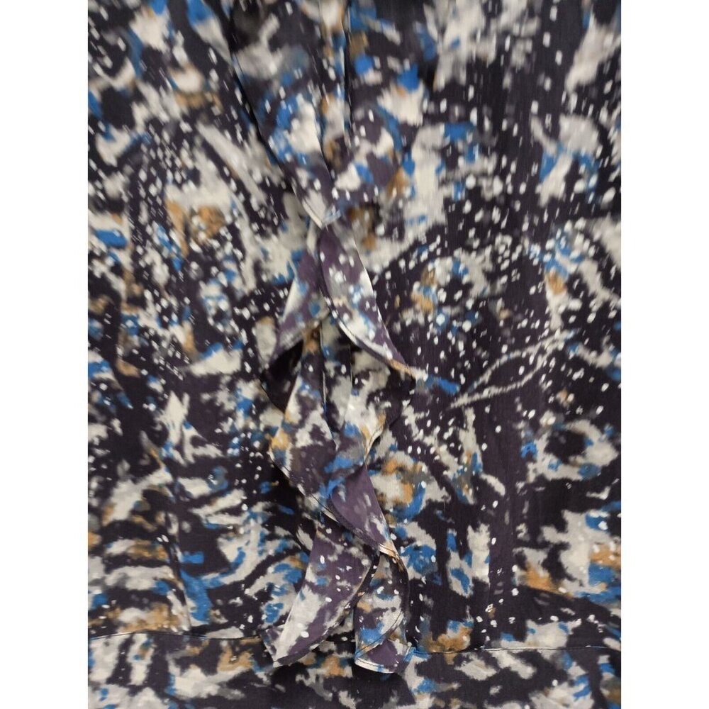 Cabi Womens Starry Nights Blouse Small Multi Ruffle Long Sleeve Chiffon #3066 - Picture 2 of 8